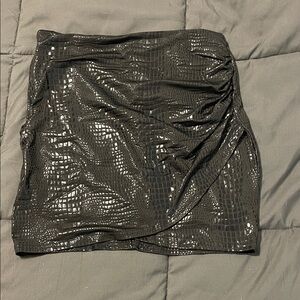 Black Textured Women's Skirt